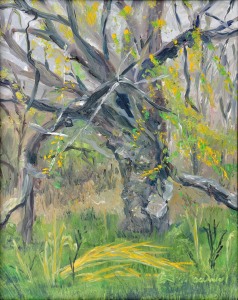 Rain on Me, Painted en Plein Air in the rain at Ojibway Park 8 x 10 Oil on Ampersand panel$275 framed. (On display at Arts Council July 2015)