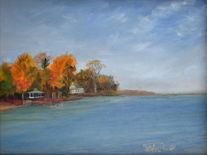 Shores of Tecumseh, Lake St. Clair. 9 x 12 Oil on Panel $350. framed.